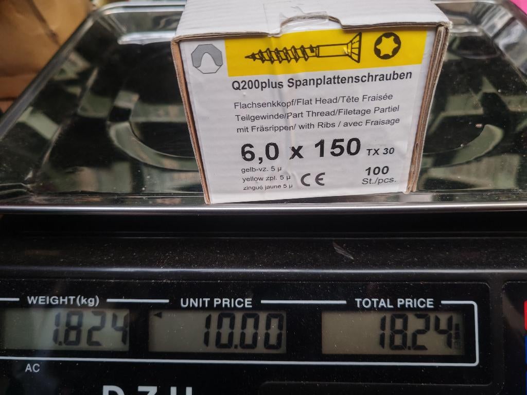 Visserie boite de 100 vis à bois torx tx 6x150, Enlèvement ou Envoi, Neuf