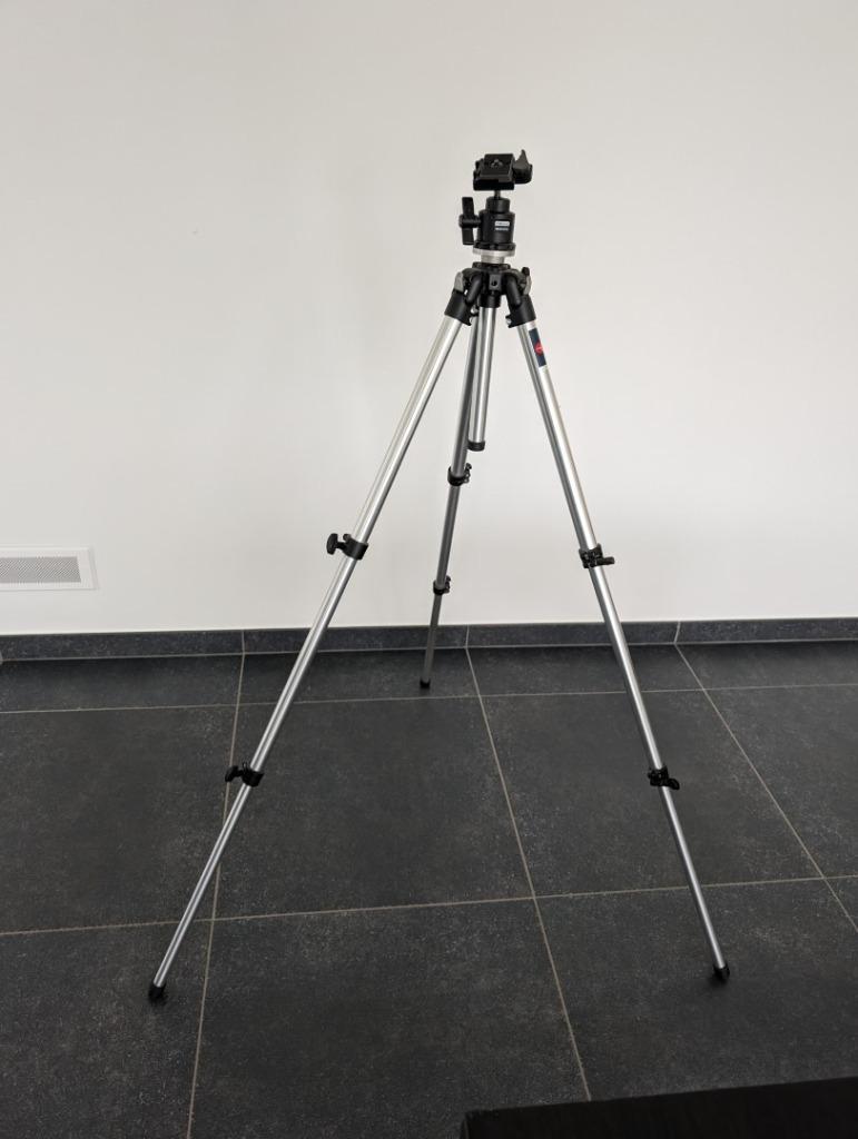 Manfrotto stand + RC352, Enlèvement ou Envoi, Comme neuf, Trépied, Avec rotule