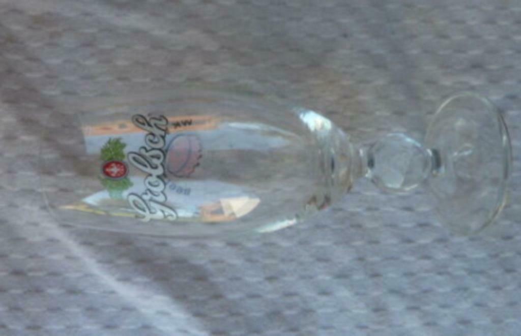 bier glas GROLSCH op voet met achterdruk ' WK Voetbal 1998 ', Verzamelen, Ophalen of Verzenden, Nieuw, Bierglas