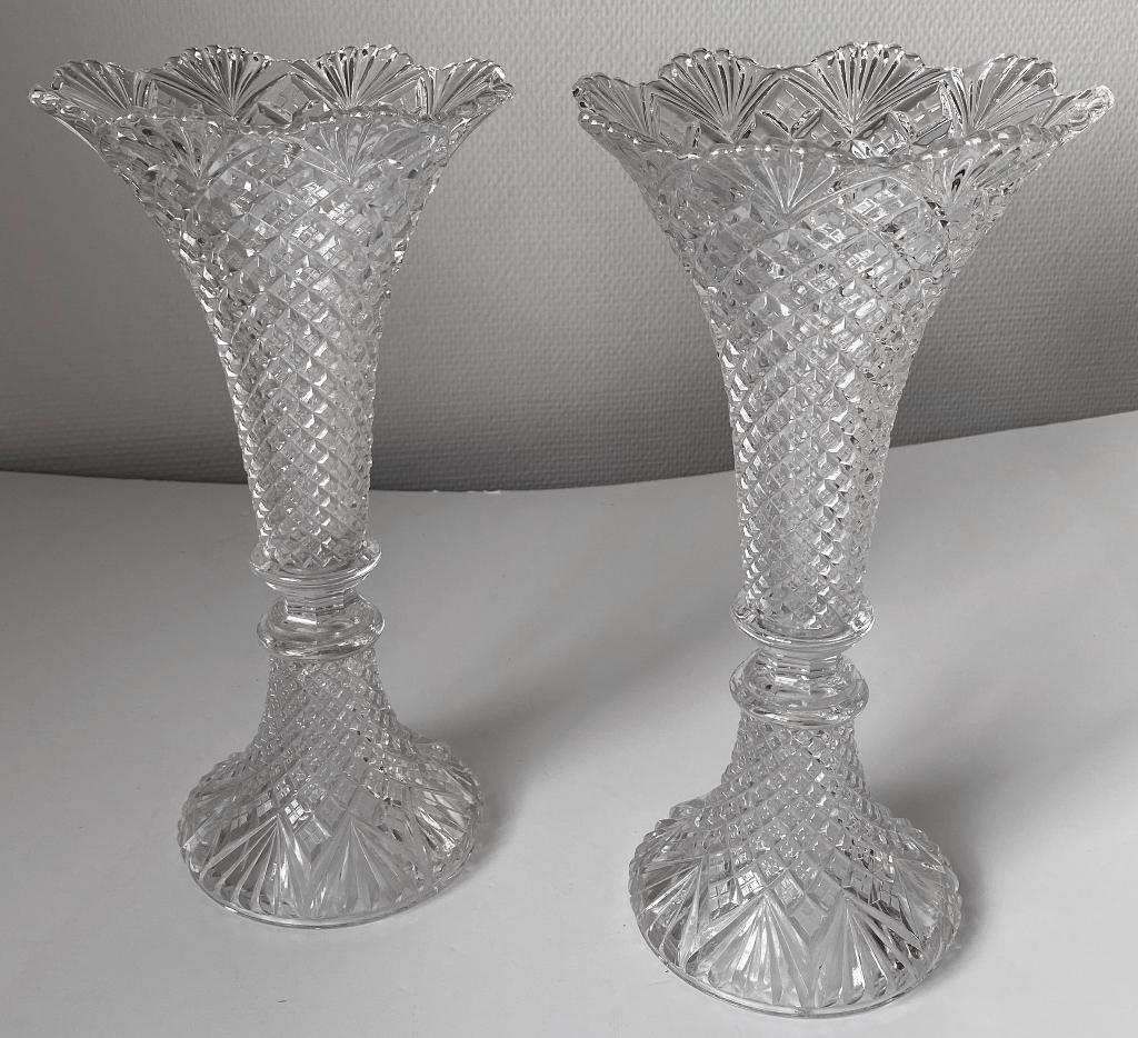 Val Saint Lambert, vases en cristal, marqués, taillés, Enlèvement ou Envoi