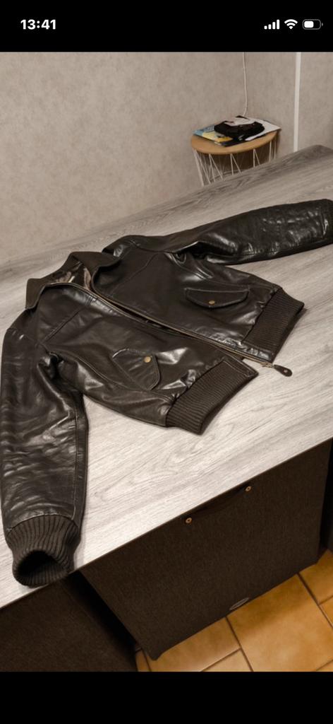 Belle veste vintage, cuir marron état impeccable. L mons, Ophalen of Verzenden, Zo goed als nieuw, Maat 52/54 (L), Bruin