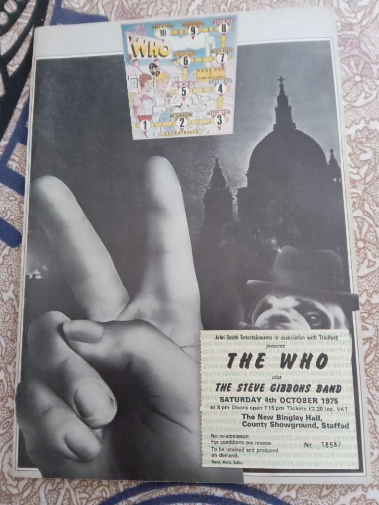 Ticket + programme d'un concert des Who en 1974., Tickets & Billets, Octobre