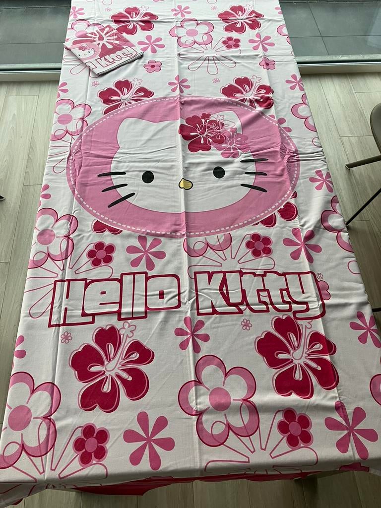 Dekbedovertrek Hello Kitty roze/wit 1-persoonsbed, Gebruikt, Meisje, Wit, Dekbedovertrek