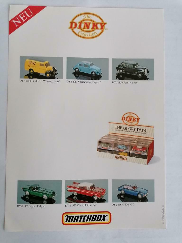 Le flyer de la collection Dinky 1/1989, Enlèvement ou Envoi, Comme neuf, Matchbox