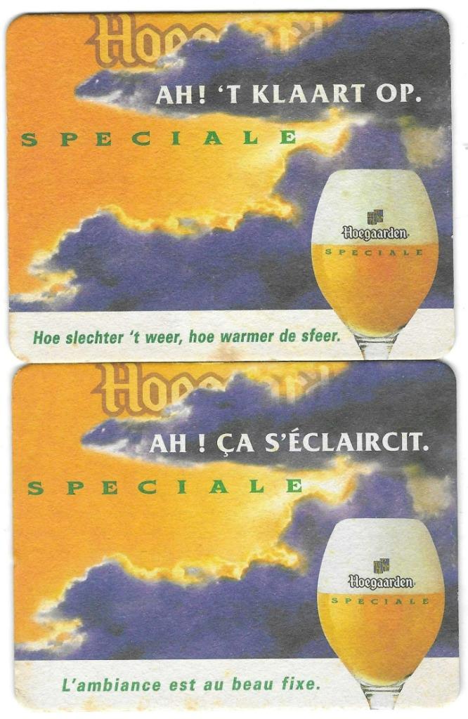 bierviltjes 2st Ah klaart op Hoegaarden, Envoi