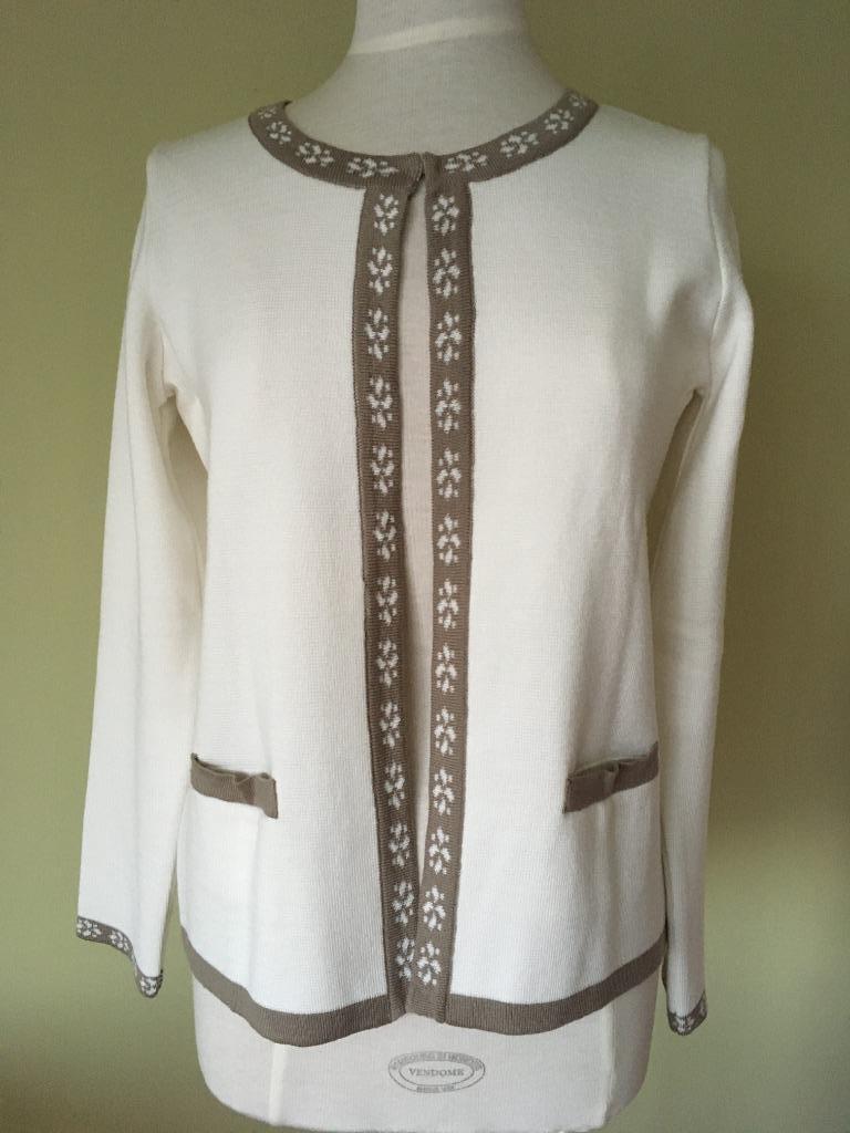 Witte cardigan in wafeltricot, maat 38/40, Neuf, Taille 38/40 (M), Enlèvement ou Envoi, La redoute