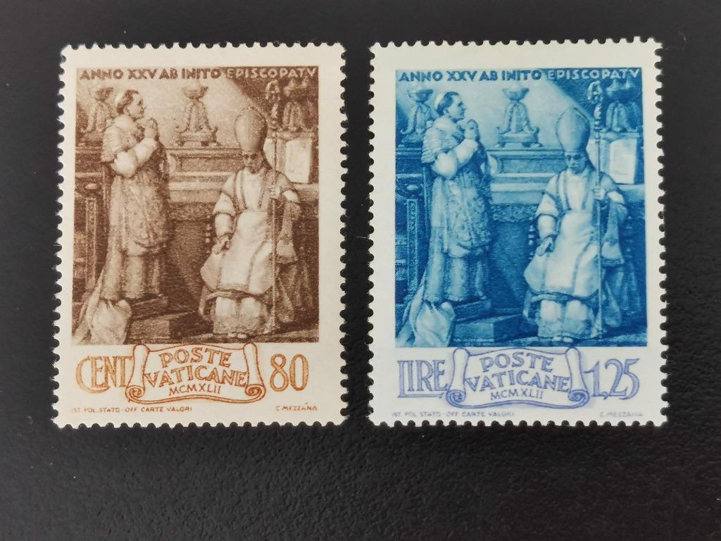 Vaticaanstad 1943 - Paus Pius XII 25 jaar bisschop **, Postzegels en Munten, Ophalen of Verzenden, Postfris