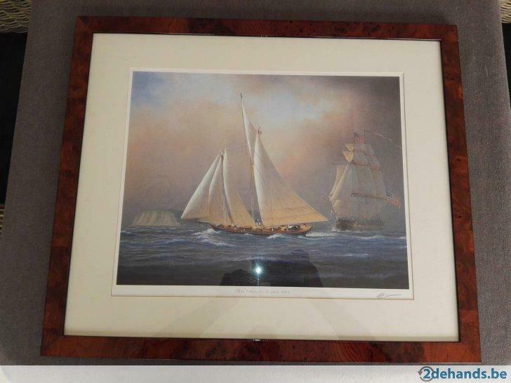 Kader litho/tekening - Three cheers for America 1851