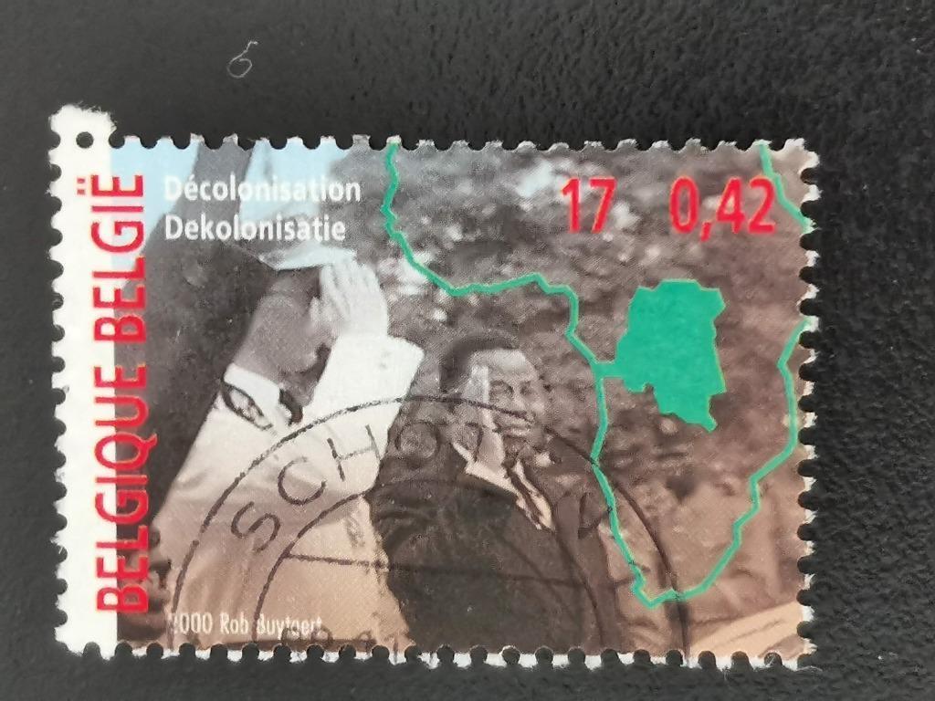 Belgique 2000 - décolonisation du Congo belge, carte, Enlèvement ou Envoi, Affranchi, Maison royale