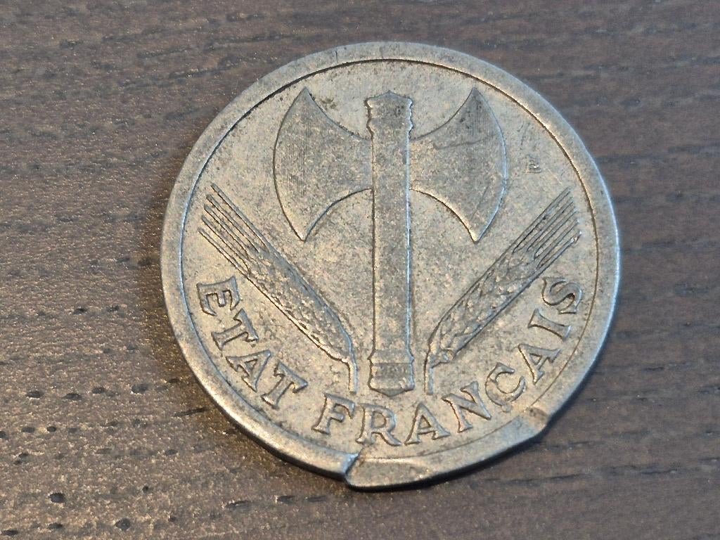 Monnaie d'État Français 1944, erreur de 2 francs, Enlèvement ou Envoi, France
