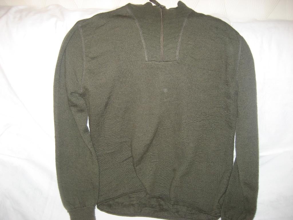 Shirt polaire en laine Mérinos - Olive, Collections, Objets militaires | Général, Armée de terre, Enlèvement ou Envoi