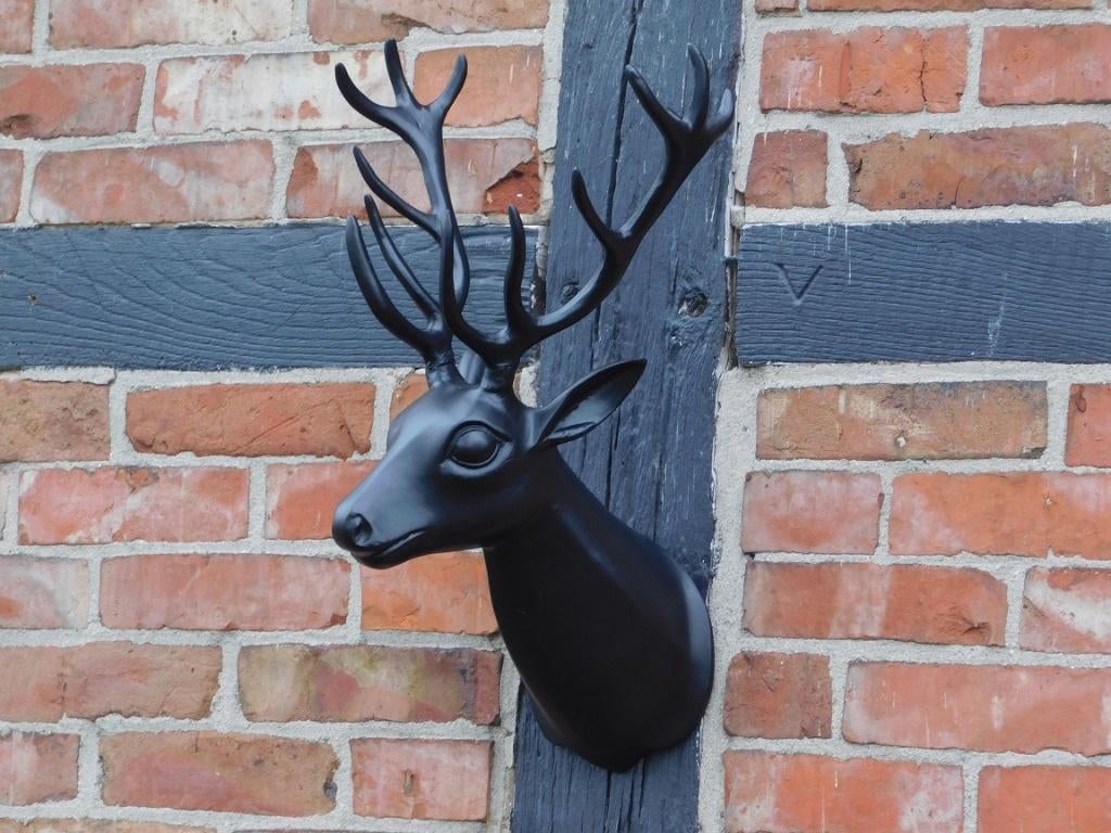 Décoration murale en forme de cerf, noir, aluminium, Enlèvement ou Envoi