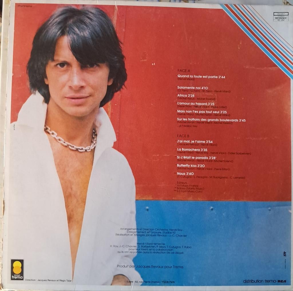 Hervé Vilard disque 33 tours, Enlèvement