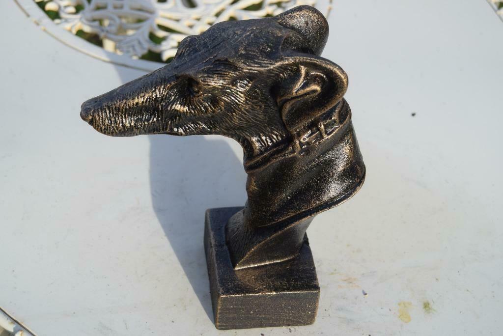Buste de chien (lévrier) en fonte patinée bronze, Enlèvement ou Envoi, Neuf