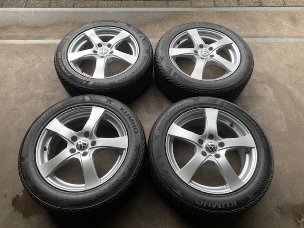 VW PASSAT T-ROC CADDY VELGEN + WINTERBANDEN 215 55 R17, Ophalen of Verzenden, Zo goed als nieuw