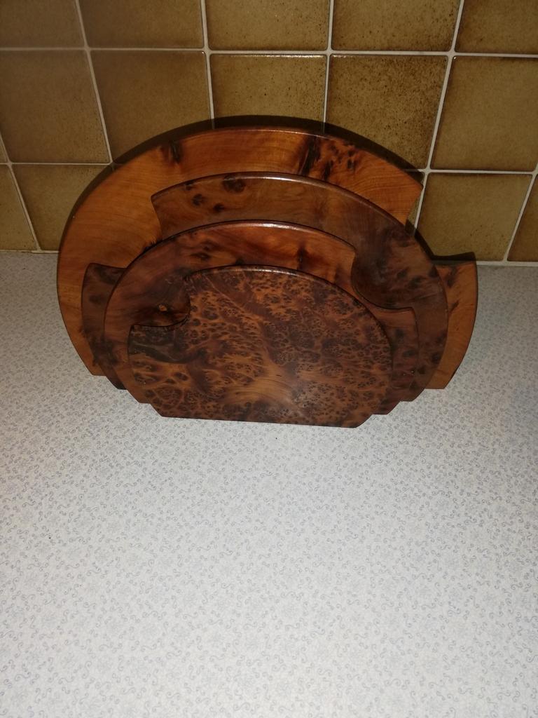 Art déco houten brievenhouder, Antiek en Kunst, Ophalen of Verzenden