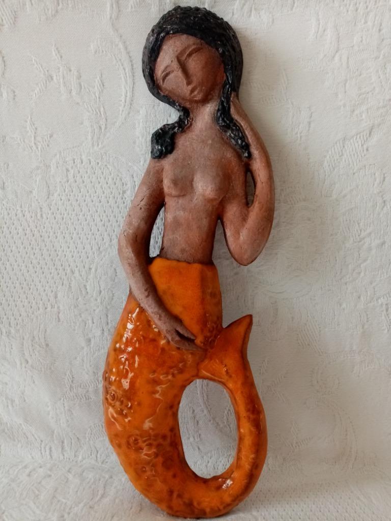 Decoratieve zeemeermin in zandsteen Amfora/Vlaanderen jaren, Ophalen of Verzenden