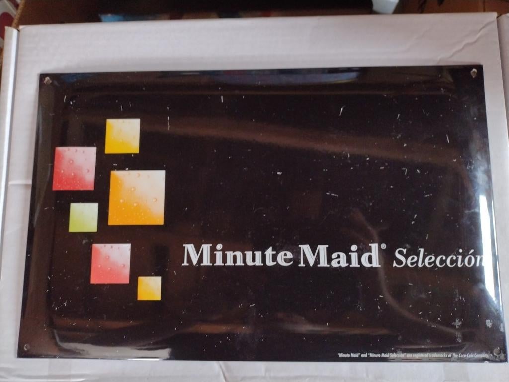 Reclame emaille Minute Maid, Verzamelen, Ophalen of Verzenden, Gebruikt, Reclamebord