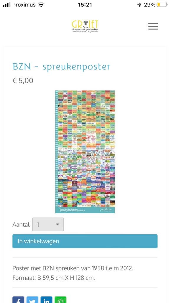 Poster spreuken Bond zonder naam, Verzamelen, Ophalen, Rechthoekig Staand, Nieuw, A1 t/m A3