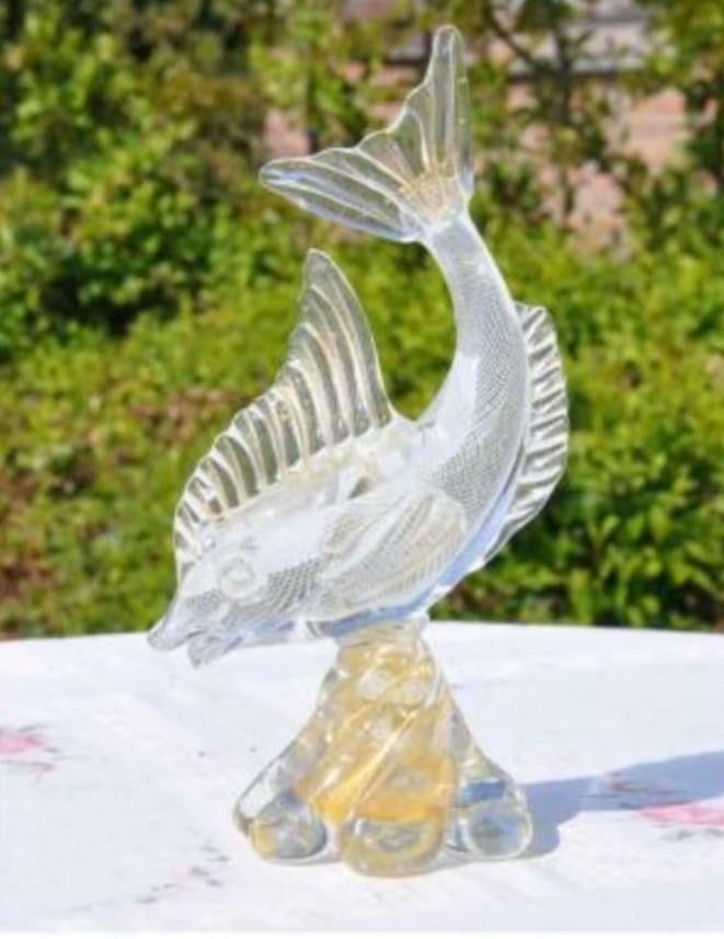 Poisson verre pailleté de murano pt accident, Antiquités & Art, Antiquités | Verre & Cristal, Enlèvement ou Envoi