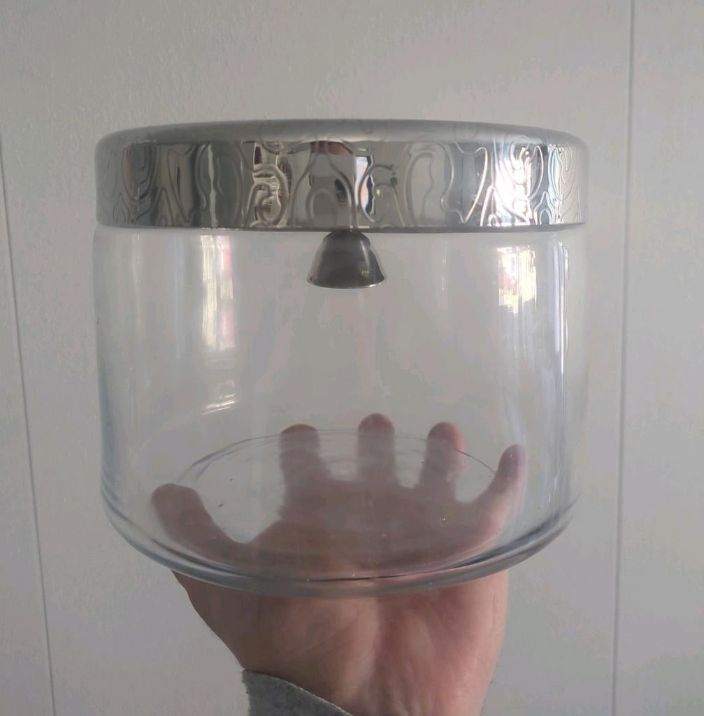 Alessi Mw29 Dressed Glass Biscuit Box, Neuf, Rond, Verre, Enlèvement