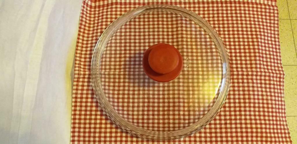 Couvercle en verre 23 cm, Enlèvement ou Envoi, Utilisé, Verre, Casserole ou Cocotte-minute