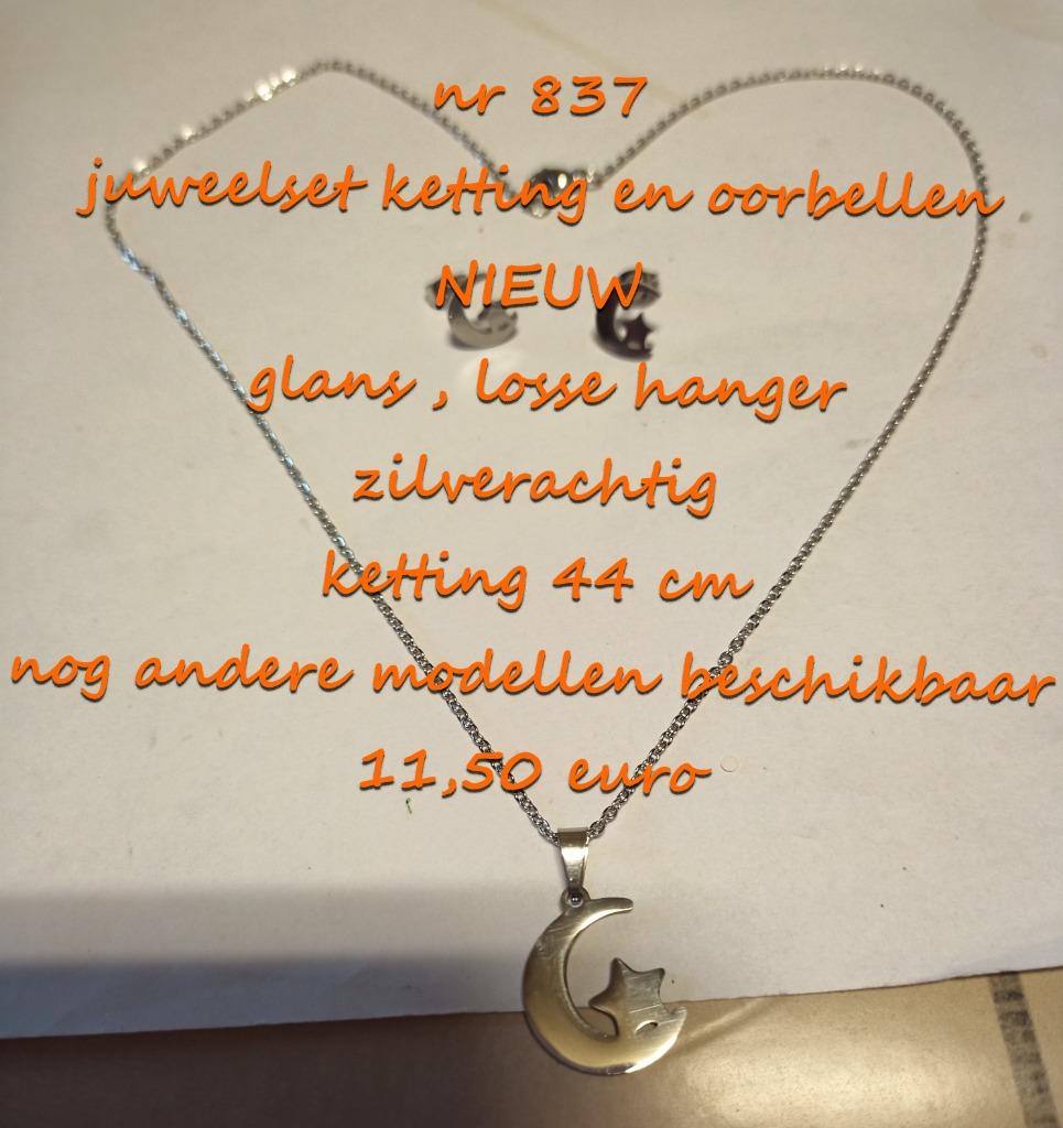 837. Juweelset : ketting en oorbellen , NIEUW , verzending i, Handtassen en Accessoires, Kettingen, Nieuw, Overige materialen