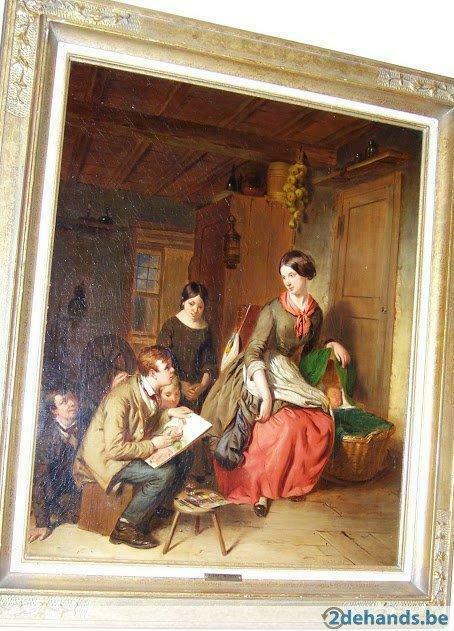 schilderij Thomas WEBSTER (1800-1886), Antiek en Kunst