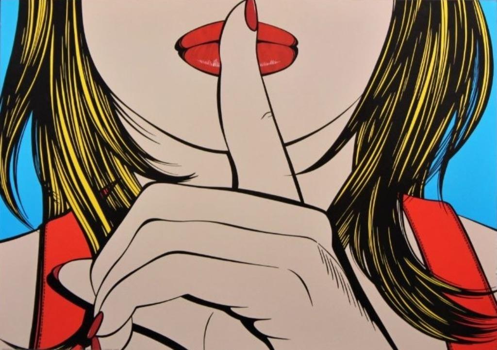 Sssshht ! Wall Art in Pop Art style, Antiek en Kunst, Kunst | Designobjecten, Ophalen of Verzenden
