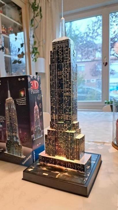 3D Puzzel - Empire State Building - Ravensburger 12566, Hobby en Vrije tijd, Denksport en Puzzels, Zo goed als nieuw, Rubik's of 3D-puzzel