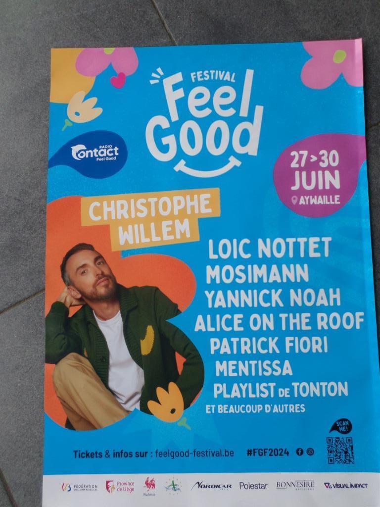 Festival Feel Good radio Contact - affiche 60x40 - 2024, Verzamelen, Ophalen of Verzenden, A1 t/m A3, Muziek, Rechthoekig Staand