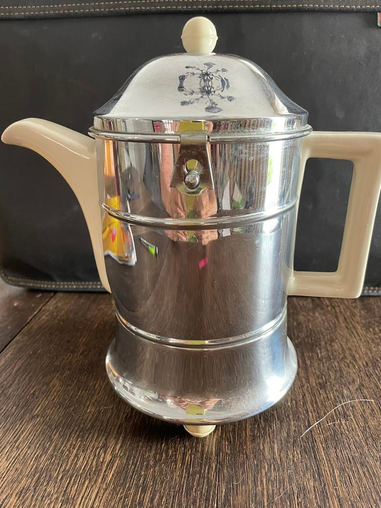 Koffiepotje retro jaren 1950 uit Engeland met thermo, Antiek en Kunst, Ophalen of Verzenden