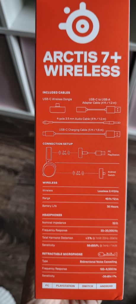 Steelseries Arctis 7+ Wireless, Draadloos, Zo goed als nieuw, Over oor (circumaural), Ophalen