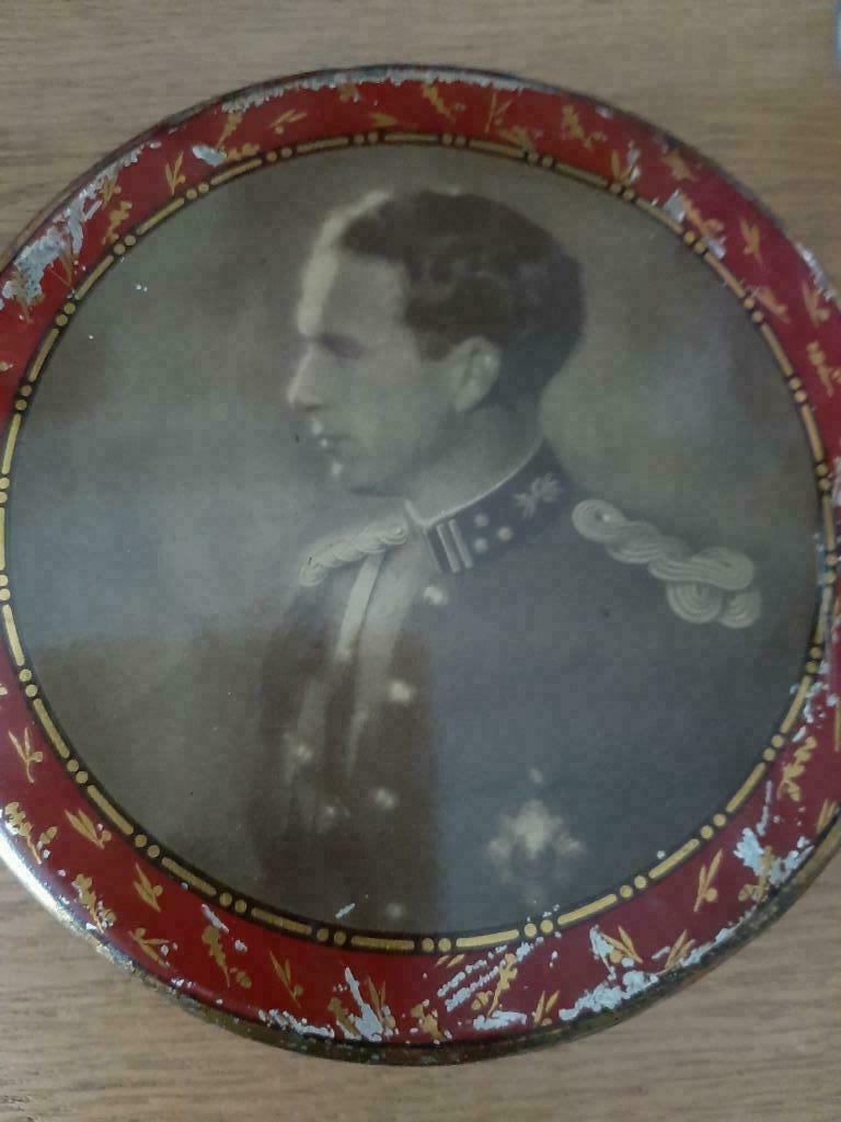 Blikken doos Koning Leopold III / doorsnede 18 cm, Verzamelen, Ophalen of Verzenden, Gebruikt, Overige typen