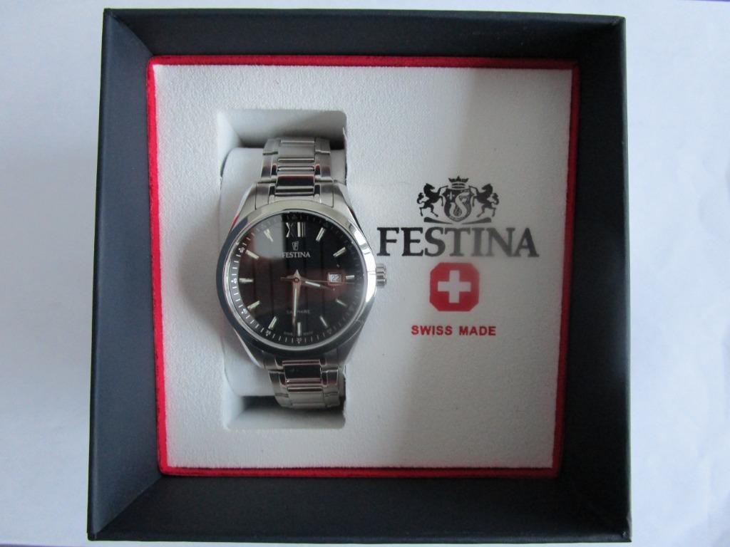 Festina swiss heren horloge F20026/2. NIEUW., Ophalen, Staal, Polshorloge, Nieuw