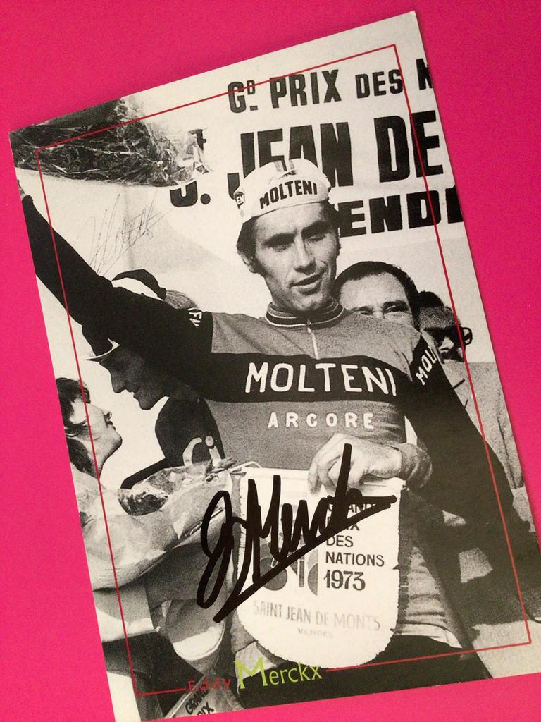 wielerkaart 1973 team molteni eddy merckx signe, Verzenden, Zo goed als nieuw
