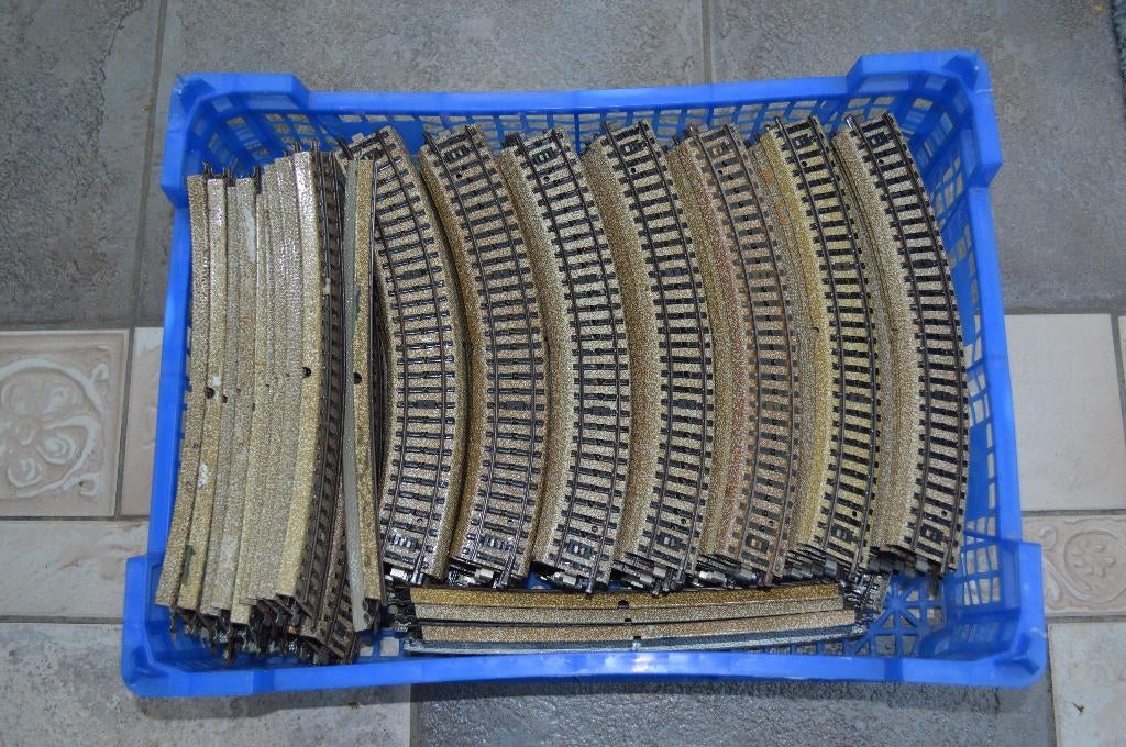Märklin 5120:130 pièces de coudes industrielles utilisées, Analogique, Enlèvement ou Envoi, Courant alternatif, Rails