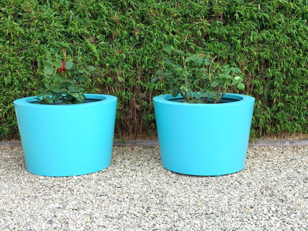 aluminium bloempot / plantenbak in aanbieding, Ophalen, Rond, Zo goed als nieuw, Balkon