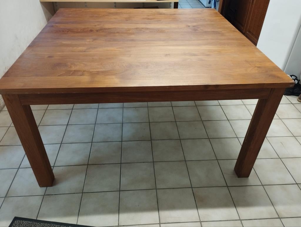 Magnifique table en teck massif  1,50m sur 1,50m, Enlèvement, Comme neuf, Teck
