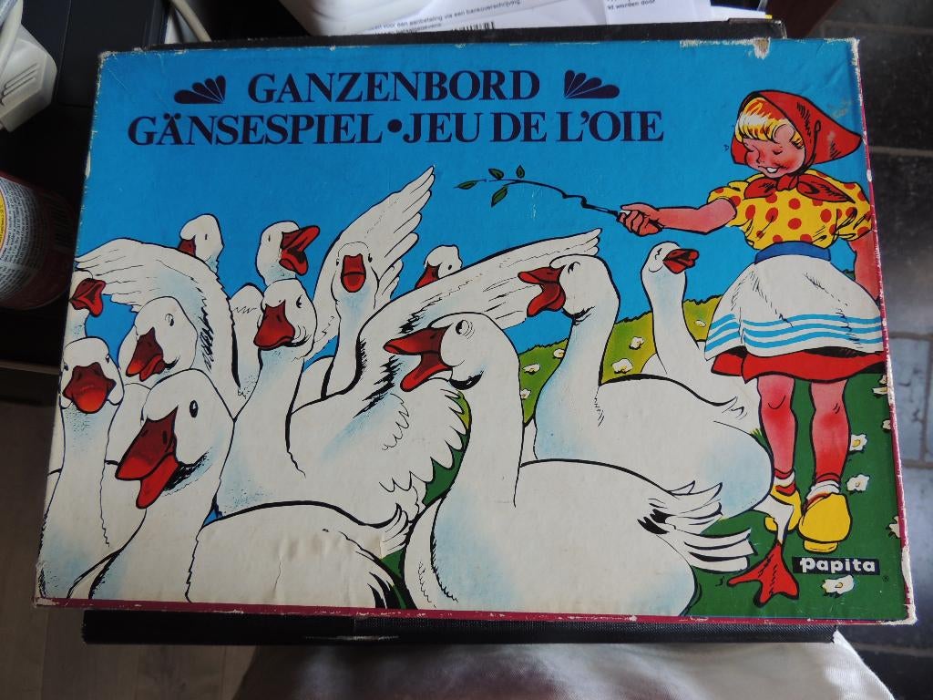 ganzenbord/spel vintage 'Papita', Vijf spelers of meer, Ophalen, Gebruikt, Overig