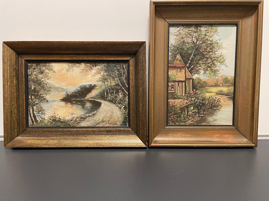 2x Peinture à l'huile sur toile, E.VERNIN, signée à la main, Enlèvement ou Envoi