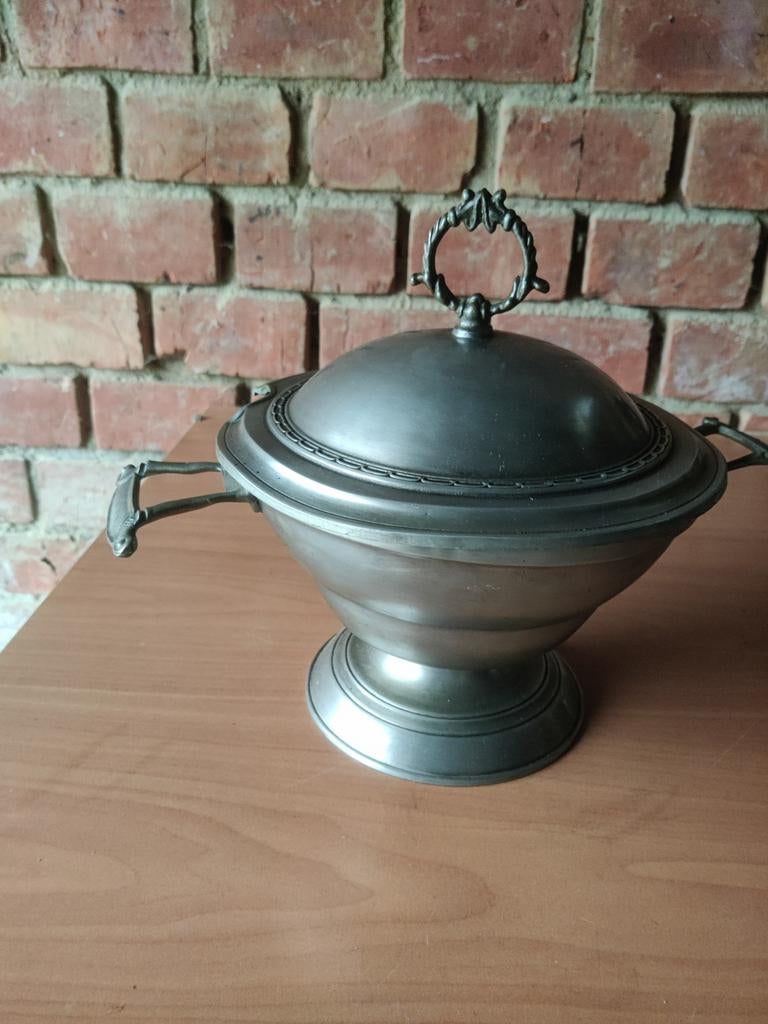 Grote Tin Soepterrine, Antiek en Kunst, Antiek | Tin, Ophalen