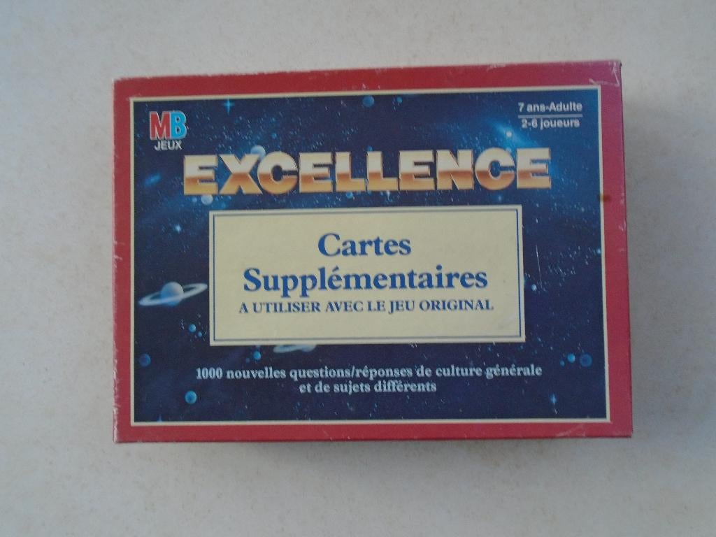 Carte Supplémentaires - Excellence - MB (1984), Hobby & Loisirs créatifs, Trois ou quatre joueurs, Enlèvement ou Envoi, Comme neuf