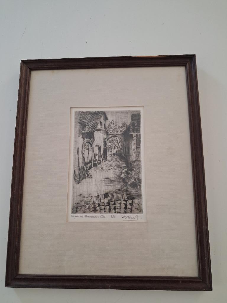 Ets van Karel Wollens, Antiek en Kunst, Kunst | Etsen en Gravures, Ophalen of Verzenden
