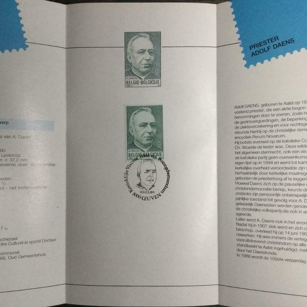 België / Belgique 2348 / Filatelistisch Vouwblaadje / 1989, Met stempel, Verzenden, Gestempeld, 1e dag stempel
