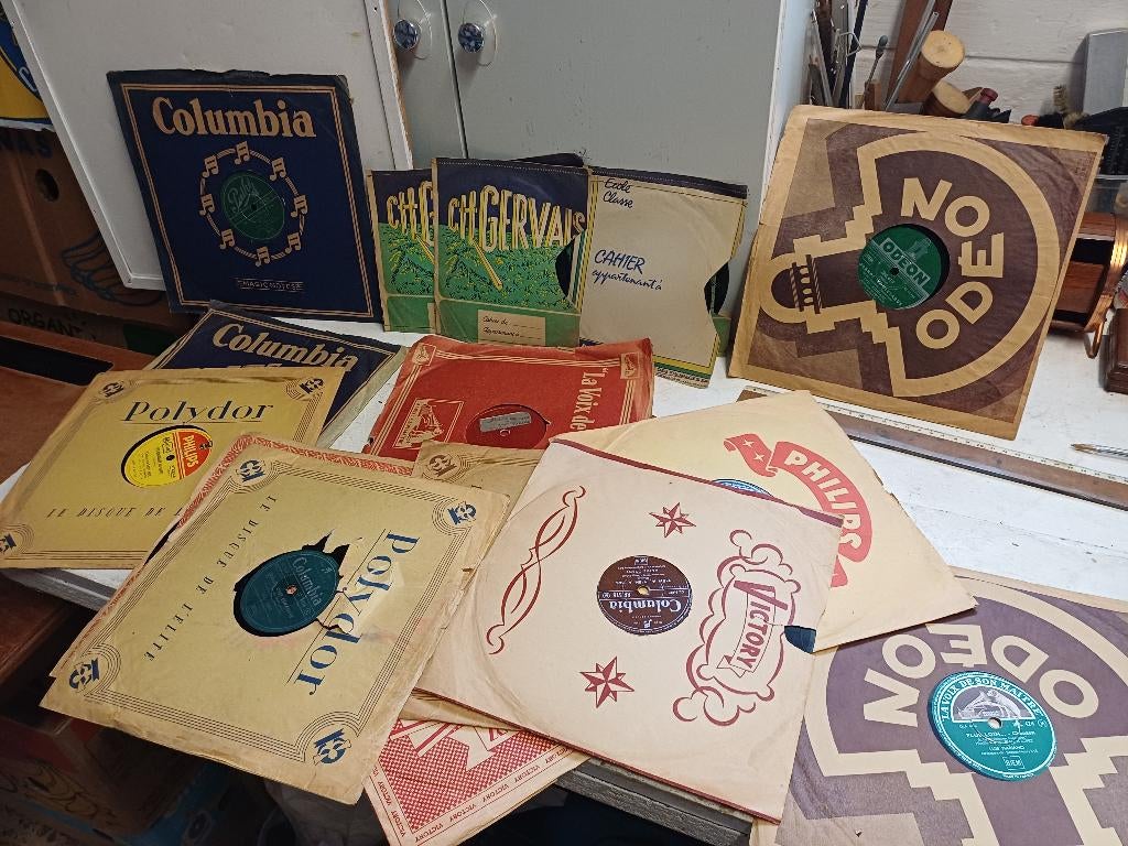 lot  de 15 disques gramophone  78 t marques divers, Enlèvement ou Envoi