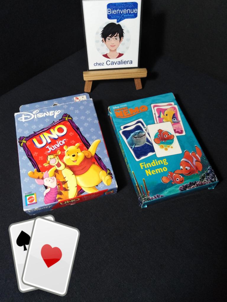 Lot de 2 jeux de cartes pour enfants Disney - Pixar - Uno Ju, Hobby en Vrije tijd, Een of twee spelers, Ophalen of Verzenden, Zo goed als nieuw