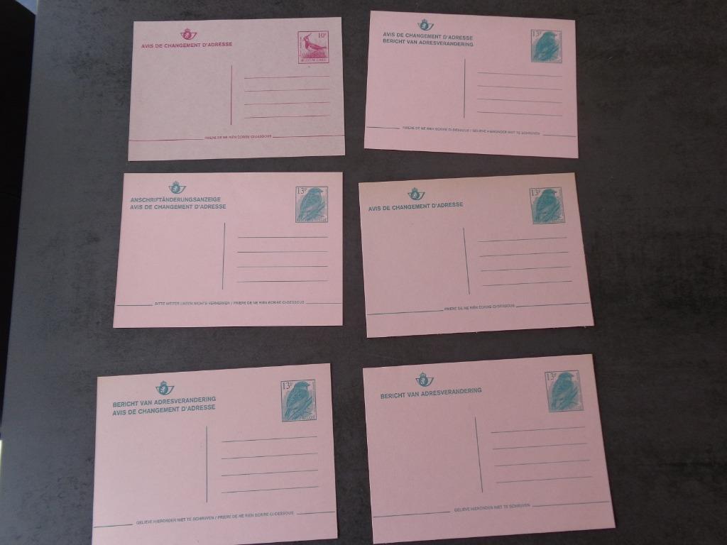 6 cartes P. préimprimées vierges avec oiseaux, Enlèvement