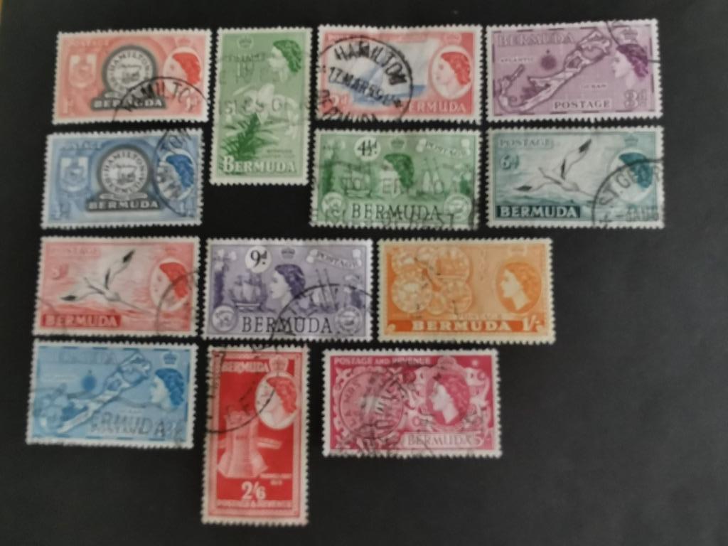 Bermudes 1953 - oiseaux, carte, pièces anciennes, fleurs, Enlèvement ou Envoi, Affranchi, Amérique centrale
