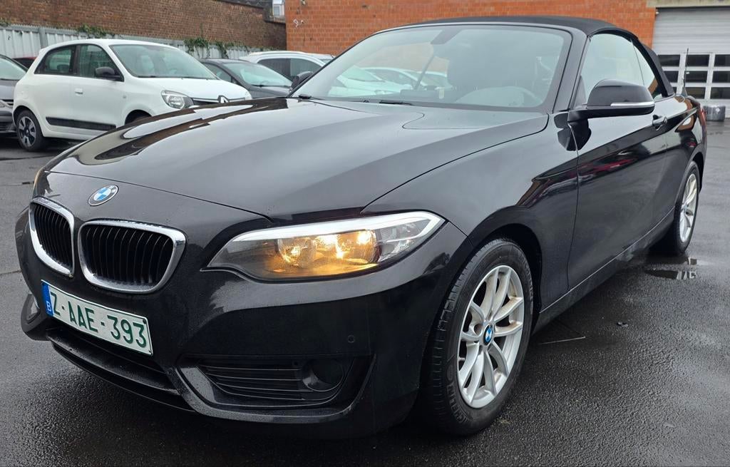 Bmw 220i Cabrio Euro 6 benzine, Auto's, BMW, Achterwielaandrijving, Euro 6, Zwart, Leder